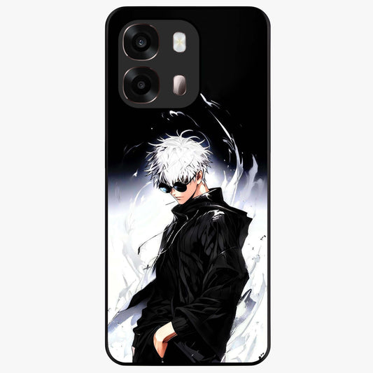 Limitless Shadow King Glass Case showing flat back view with powerful shadow warrior artwork and glossy glass finish.