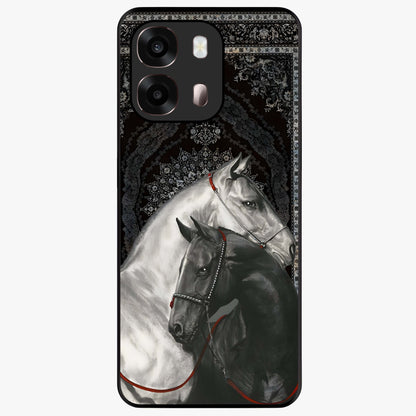 Majestic Ride Legacy Glass Case showing flat back view with powerful automotive inspired artwork and glossy glass finish.