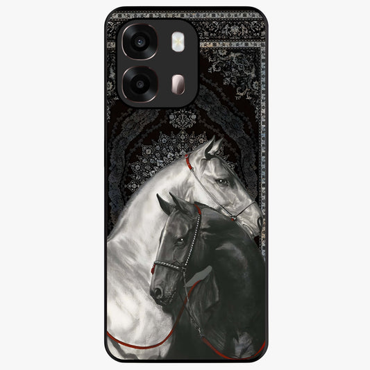 Majestic Ride Legacy Glass Case showing flat back view with powerful automotive inspired artwork and glossy glass finish.