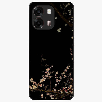 Petal Moon Light With Custom Name Glass Case showing flat back view with floral moonlight artwork and personalized name design.