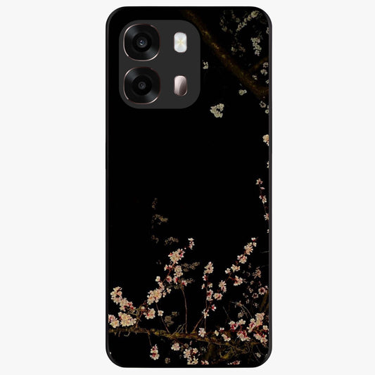 Petal Moon Light With Custom Name Glass Case showing flat back view with floral moonlight artwork and personalized name design.
