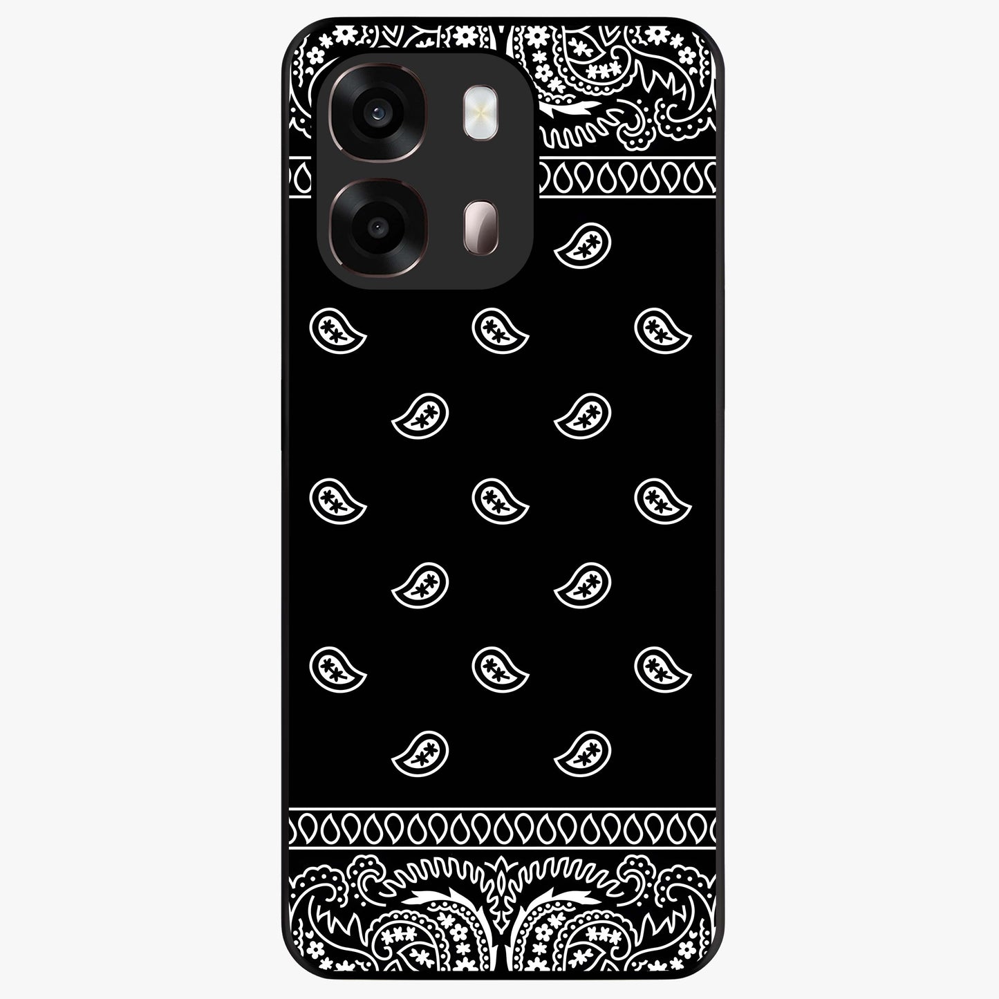 Retro Rebel Threads Glass Case showing flat back view with vintage street style artwork and glossy glass finish.