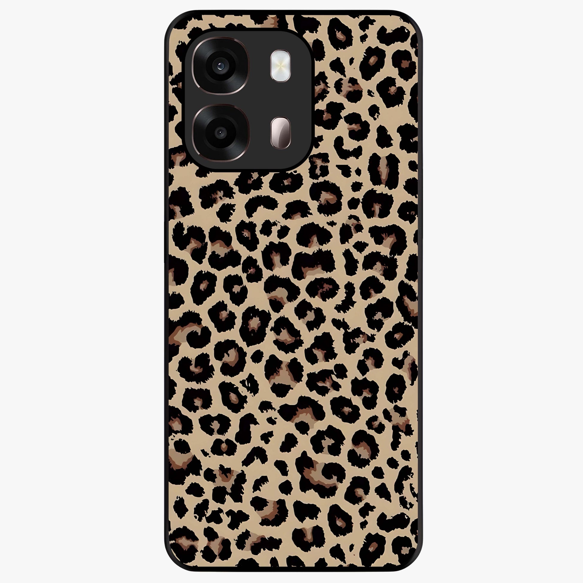 Savage Chic Pattern Glass Case showing flat back view with stylish patterned artwork and glossy glass finish.
