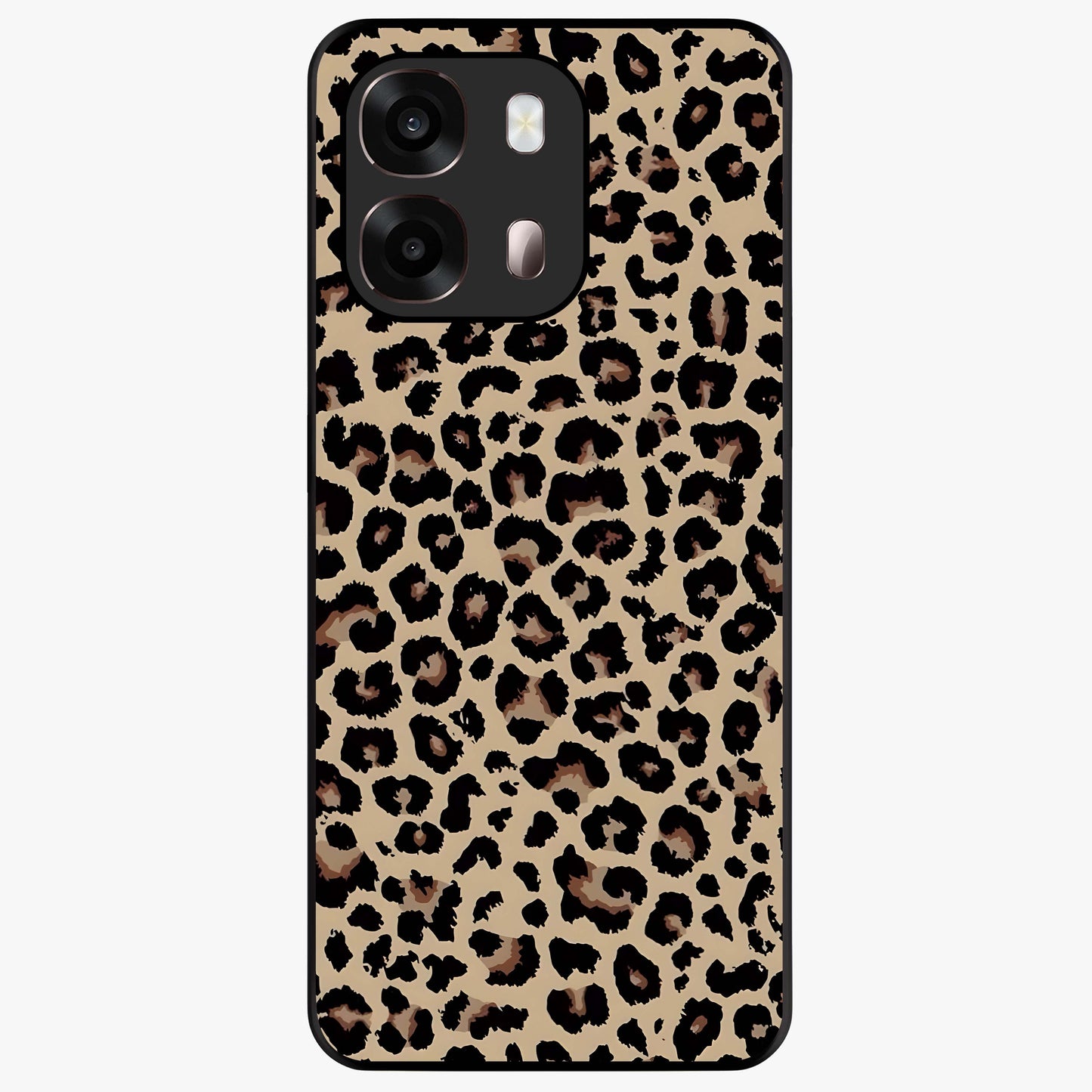 Savage Chic Pattern Glass Case showing flat back view with stylish patterned artwork and glossy glass finish.