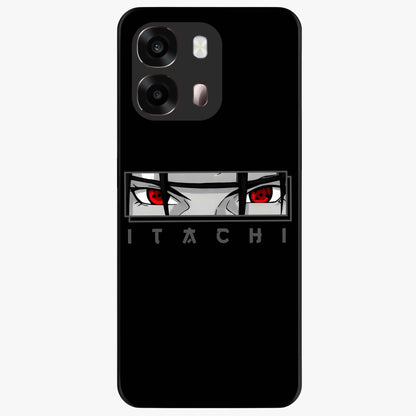 Scarlet Gaze Dominance Glass Case showing flat back view with striking red themed artwork and glossy glass finish.