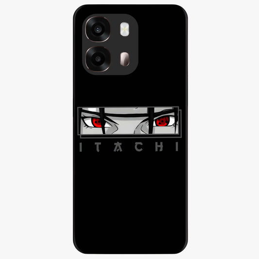 Scarlet Gaze Dominance Glass Case showing flat back view with striking red themed artwork and glossy glass finish.