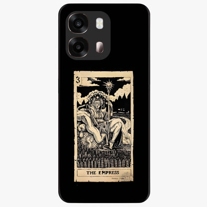 The Empress Glass Case showing flat back view with regal feminine artwork and glossy glass finish.