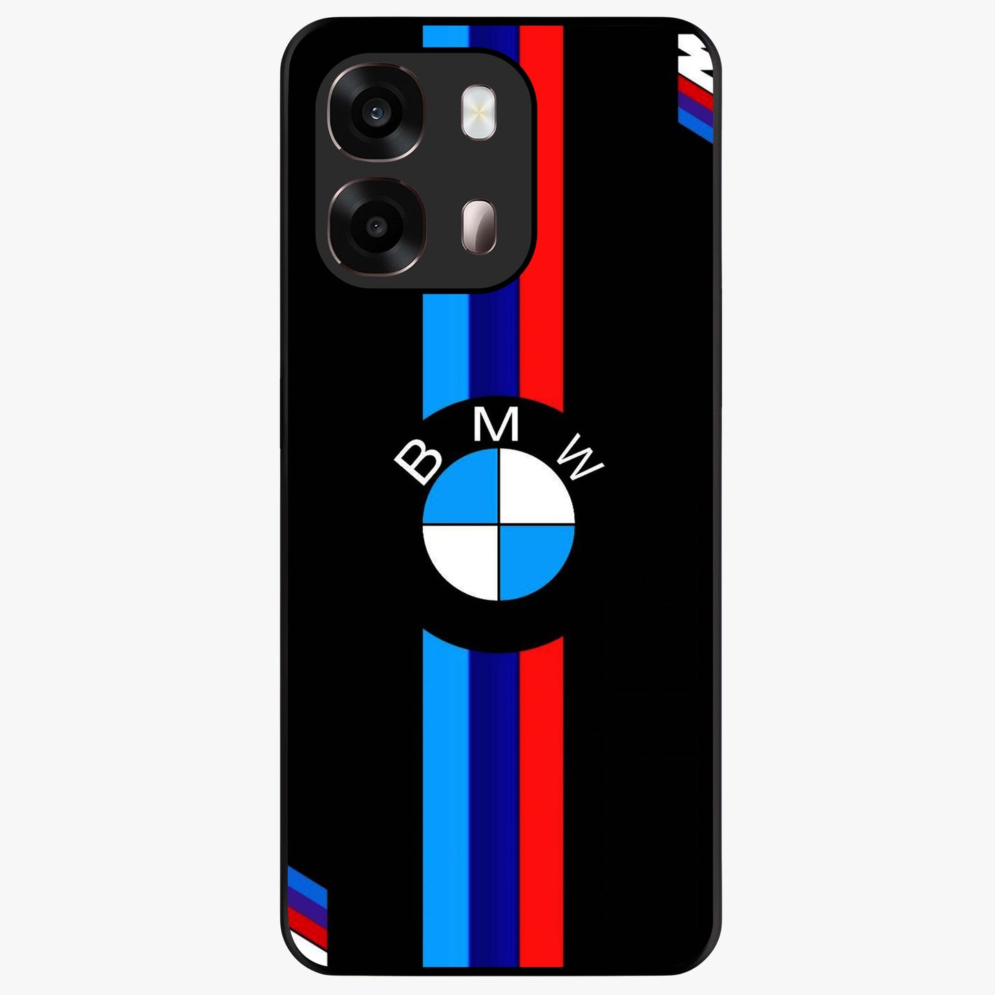 Turbo BMW Beast Glass Case showing flat back view with high performance sports car artwork and glossy glass finish.