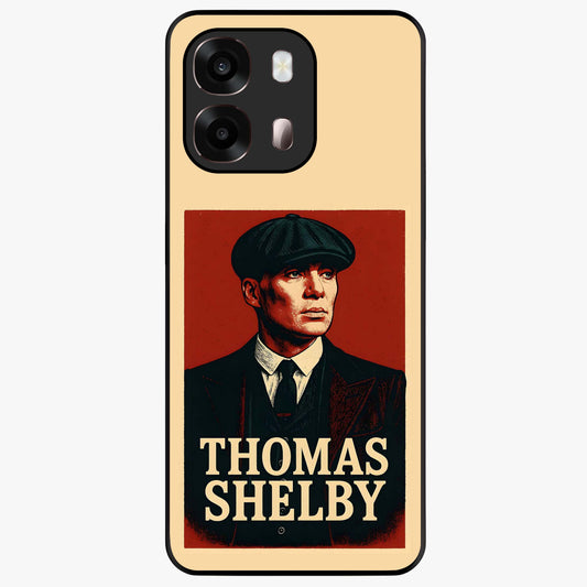 Vintage Mafia Authority Glass Case showing flat back view with bold vintage mafia inspired artwork and glossy glass finish.