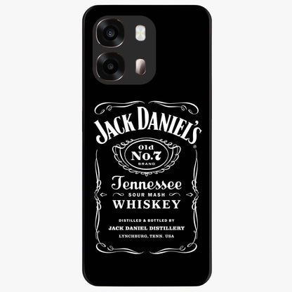 Vintage Whiskey Heritage Glass Case showing flat back view with classic whiskey inspired artwork and glossy glass finish.