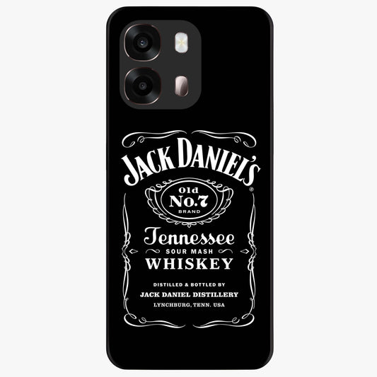 Vintage Whiskey Heritage Glass Case showing flat back view with classic whiskey inspired artwork and glossy glass finish.