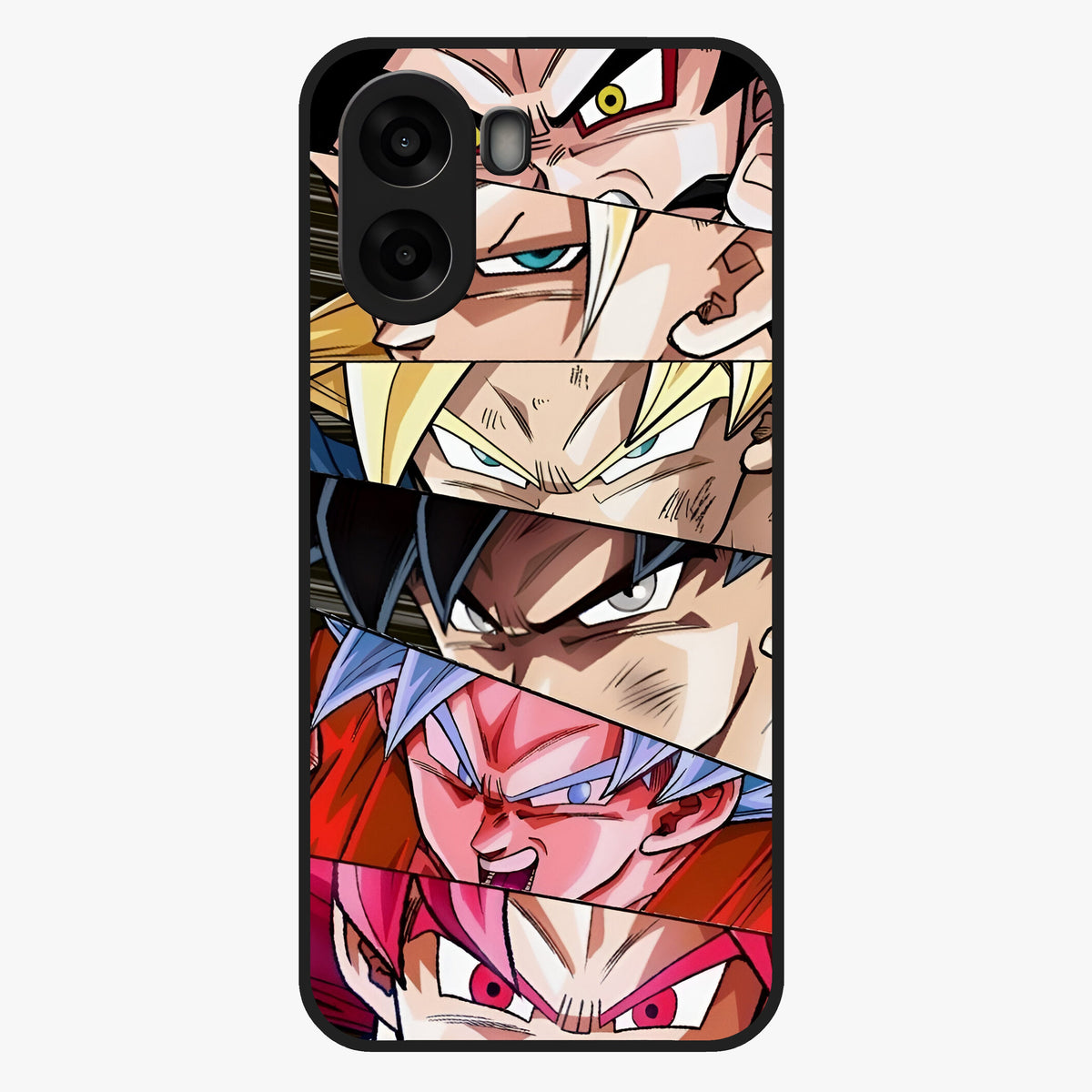 Anime Character Glass Case showing flat back view with vibrant anime artwork and glossy glass finish.