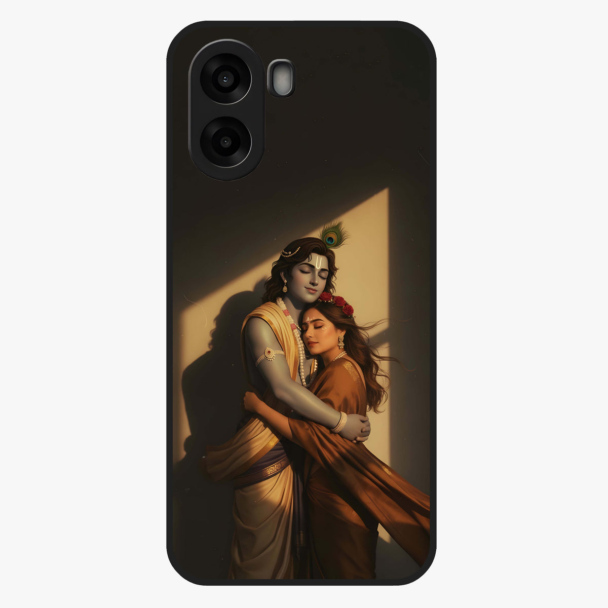 Divine Eternal Love Glass Case showing flat back view with spiritual love themed artwork and glossy glass finish.
