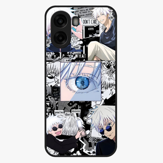 Infinity Sorcerer Chaos Glass Case showing flat back view with mystical sorcerer themed artwork and glossy glass finish.