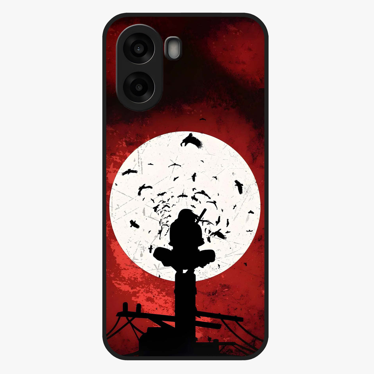 Itachi Limited Edition Naruto Anime Glass Case showing flat back view with iconic anime character artwork and glossy glass finish.