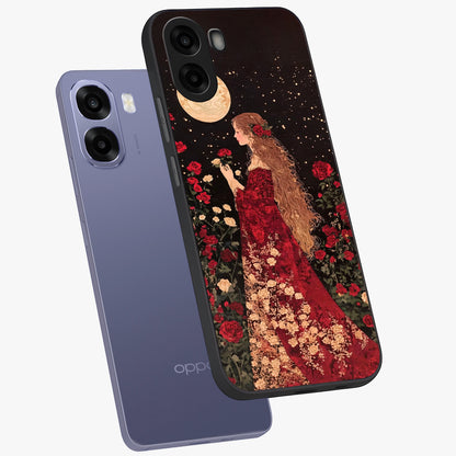 Crimson Dreams Glass Case displayed in angled mockup highlighting soft crimson aesthetic design with artistic theme.