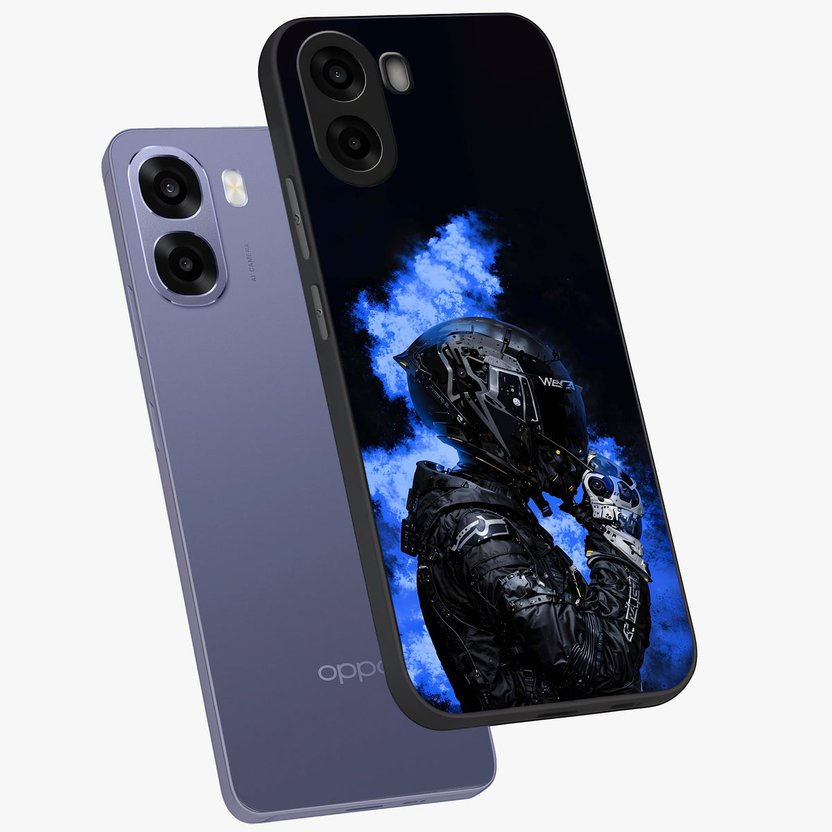 Cyber Sentinel Protocol Glass Case displayed in angled mockup highlighting digital cyber design with sci-fi aesthetic style.