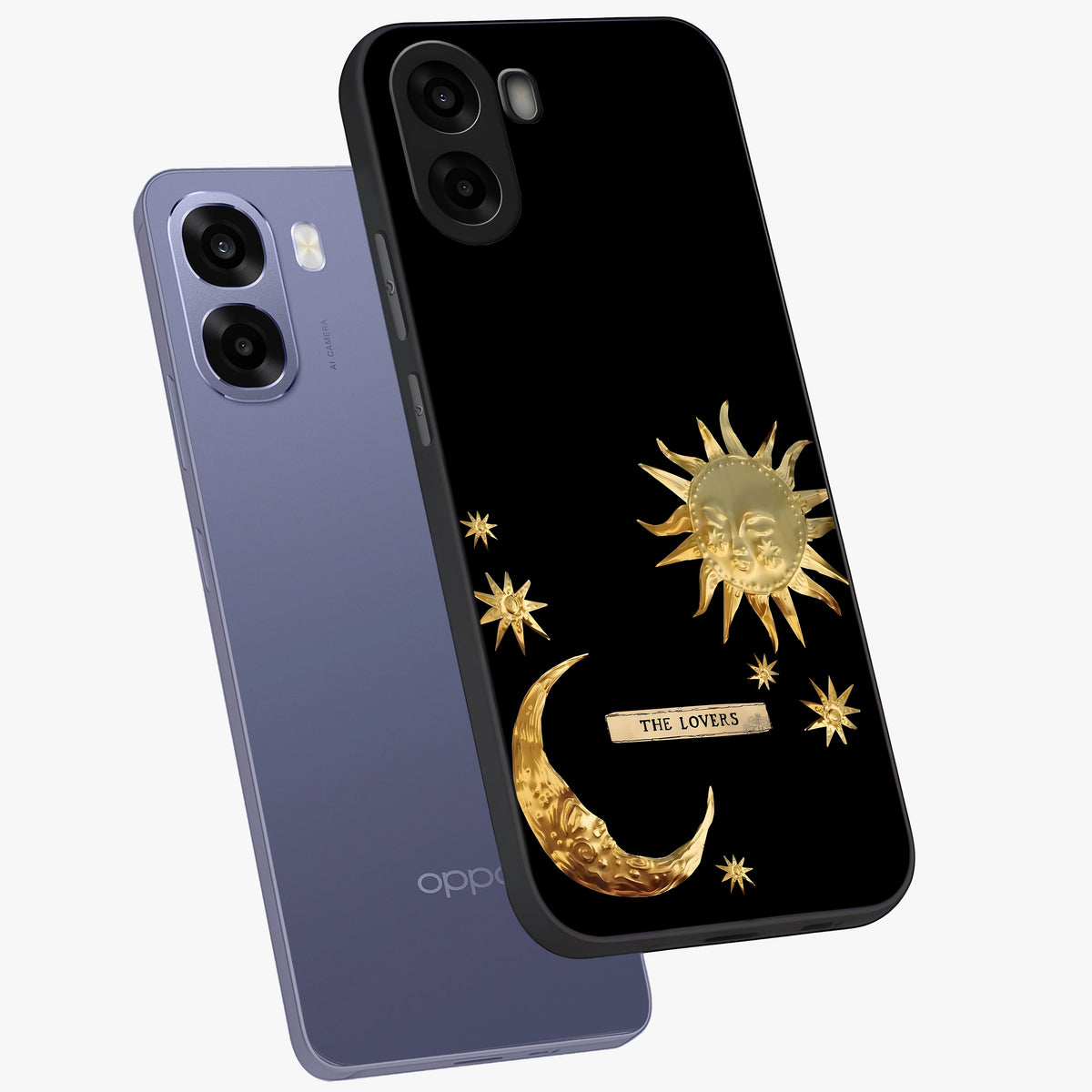 Gold Sun Blush Glass Case displayed in angled mockup highlighting radiant sun design with warm golden aesthetic.
