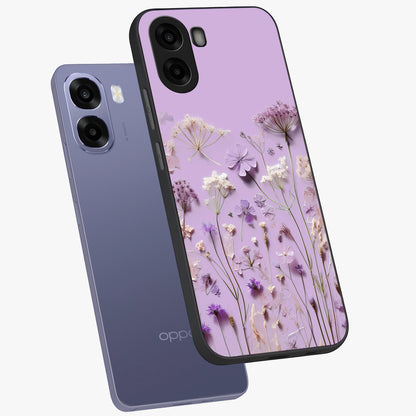 Lavender Blossom Dream Glass Case displayed in angled mockup highlighting dreamy lavender flower design with calming aesthetic style.