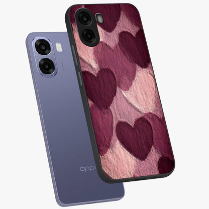 Layered Paper Hearts Glass Case displayed in angled mockup highlighting creative paper craft heart design with romantic aesthetic.