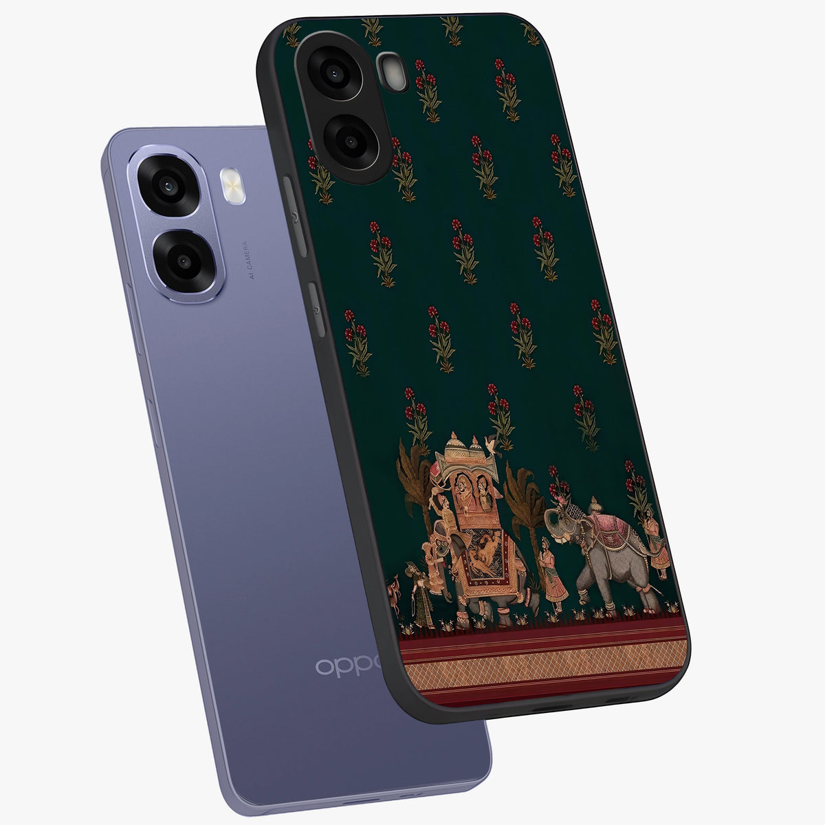Macmerise Glass Case displayed in angled mockup highlighting trendy graphic design with sleek aesthetic style.