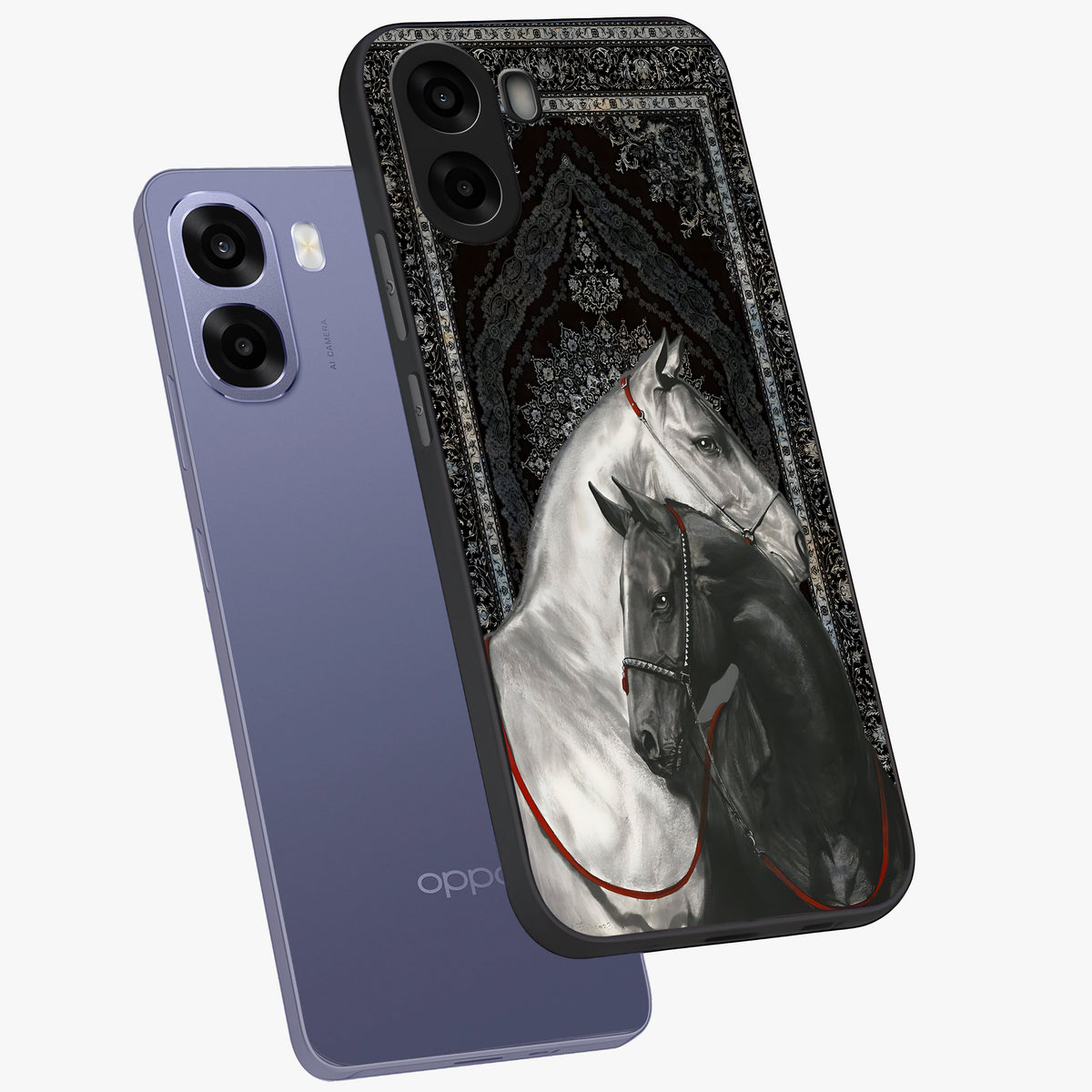 Majestic Ride Legacy Glass Case displayed in angled mockup highlighting sleek vehicle design with bold racing aesthetic.