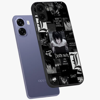 Midnight Chaos Mind Glass Case displayed in angled mockup highlighting chaotic artistic design with dramatic midnight aesthetic.