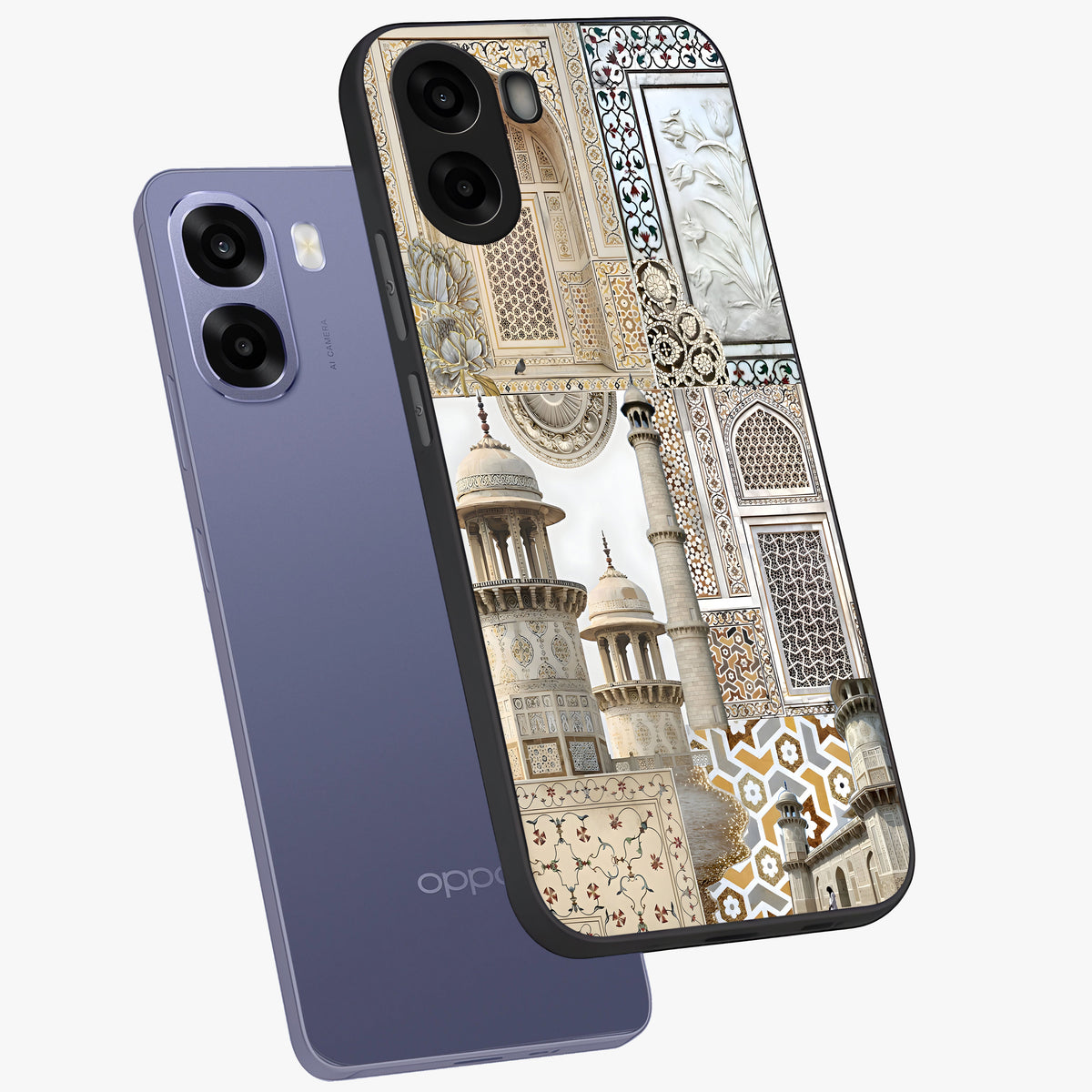 Mughal Marble Legacy Glass Case displayed in angled mockup highlighting elegant heritage marble artwork with royal aesthetic.