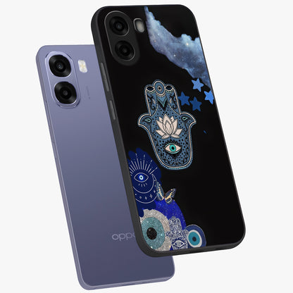 Mystic Hand Aura Glass Case displayed in angled mockup highlighting magical aura design with spiritual aesthetic style.