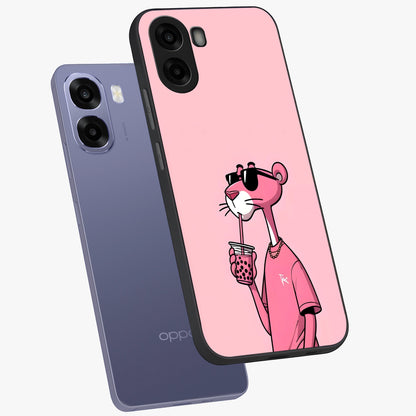 Pink Panther Glass Case displayed in angled mockup highlighting playful cartoon character design with vibrant pink aesthetic.