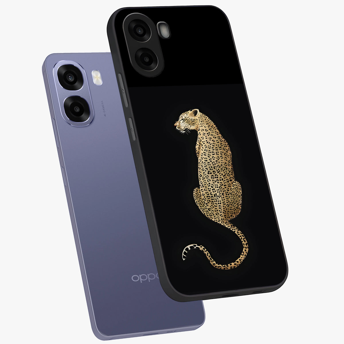 Regal Leopard Glass Case displayed in angled mockup highlighting powerful animal illustration with stylish wild aesthetic.