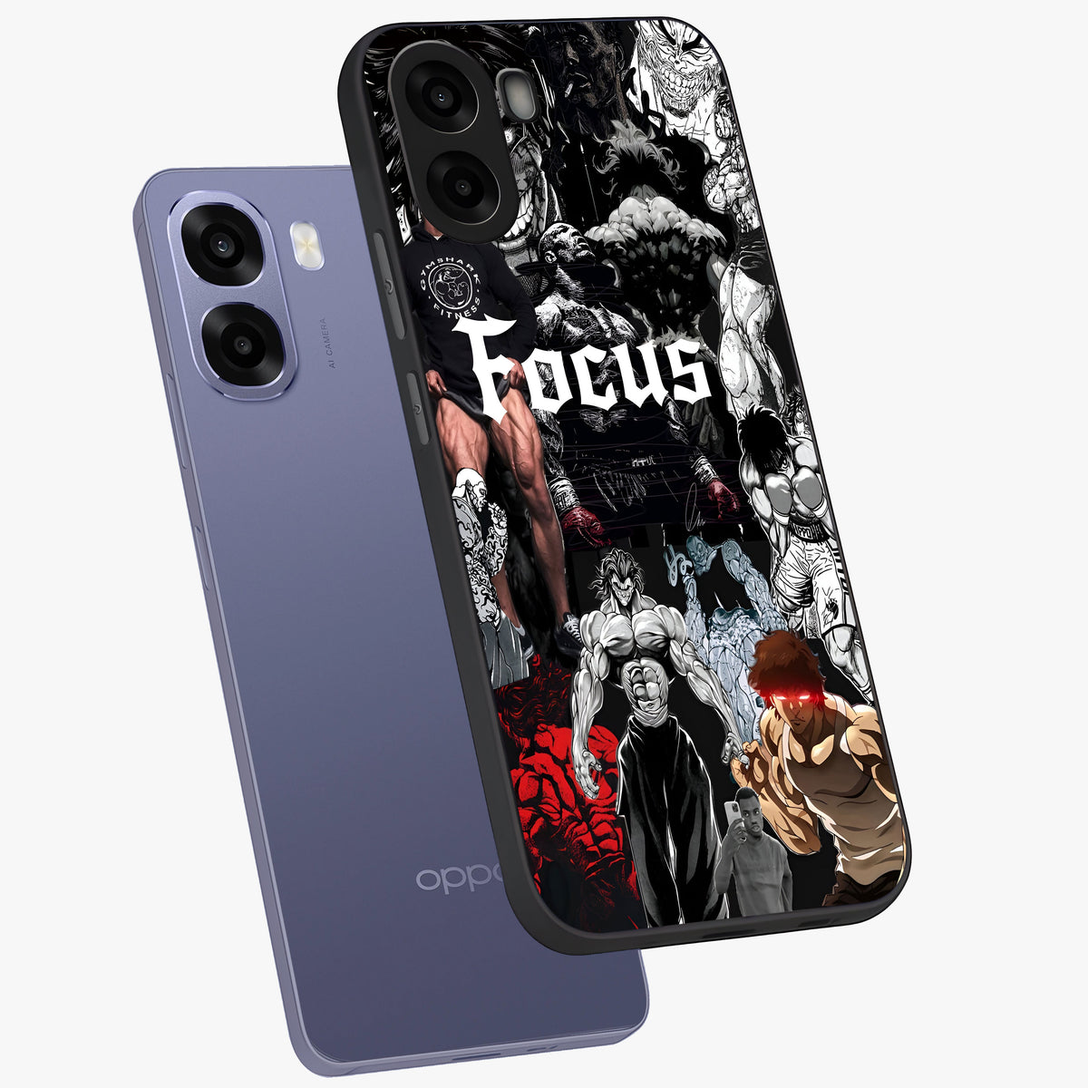Relentless Power Focus Glass Case displayed in angled mockup highlighting bold statement design with modern aesthetic style.