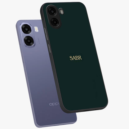 Sabr Minimal Patience Glass Case displayed in angled mockup highlighting simple inspirational design with clean aesthetic style.