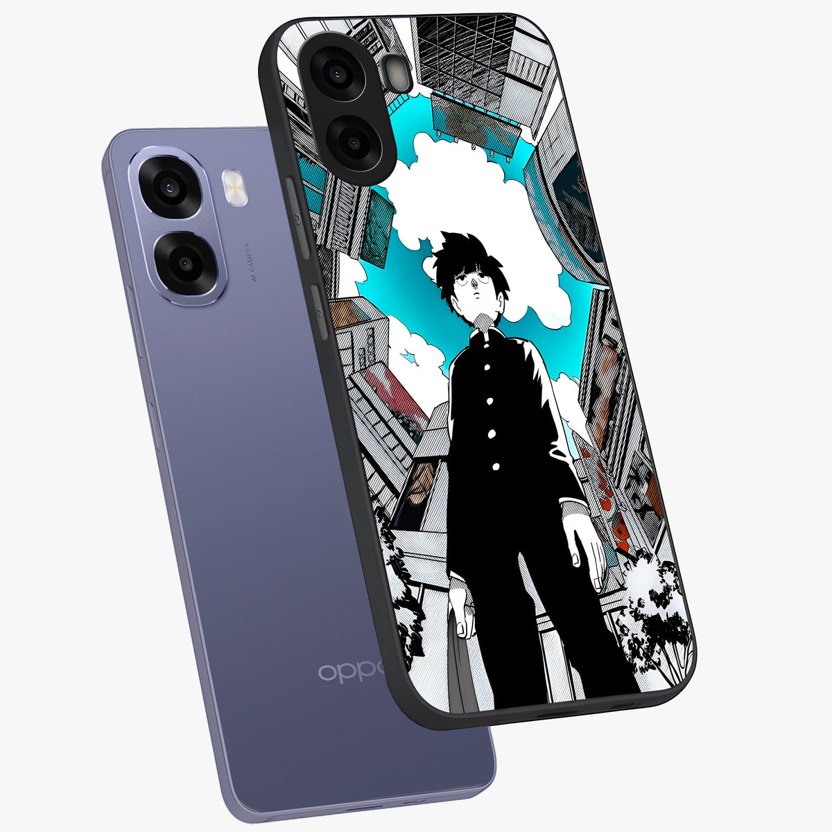 Silent Psychic Awakening Glass Case displayed in angled mockup highlighting spiritual awakening design with cosmic aesthetic.