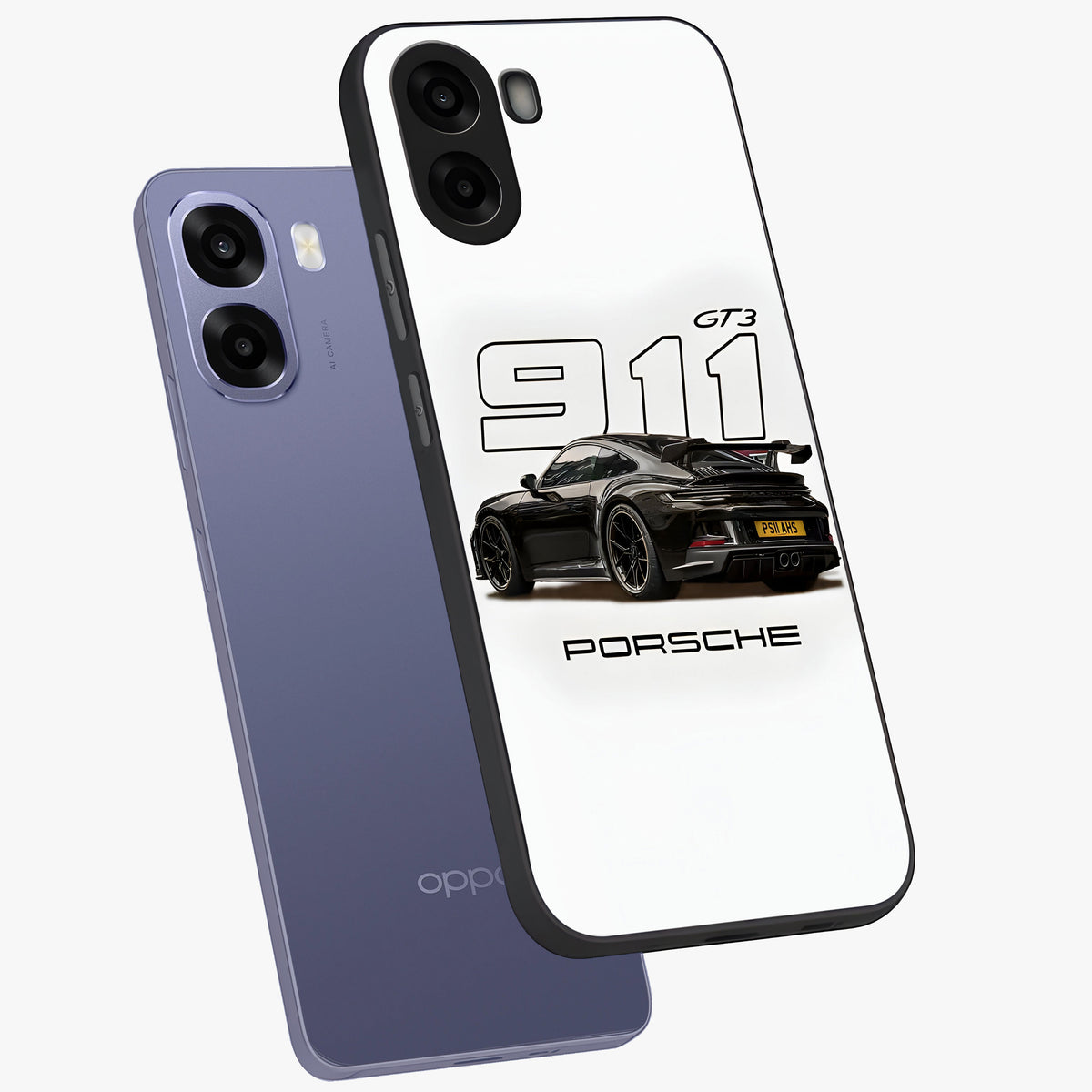 Turbo Legacy Icon Glass Case displayed in angled mockup highlighting dynamic automotive design with performance aesthetic.