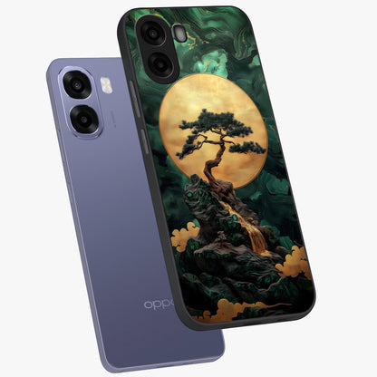 Zen Moon Rise Glass Case displayed in angled mockup highlighting peaceful lunar design with zen aesthetic style.