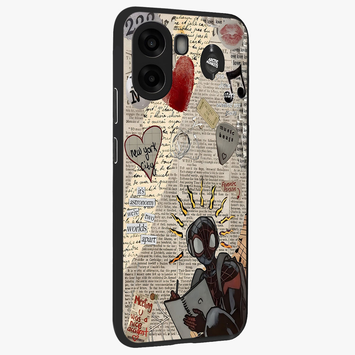 City Dream Sketch Glass Case upright view showcasing urban skyline artwork with stylish hand drawn design.