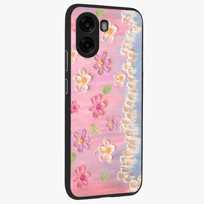 Dreamy Painted Garden Glass Case upright view showcasing vibrant floral garden artwork with artistic nature theme.