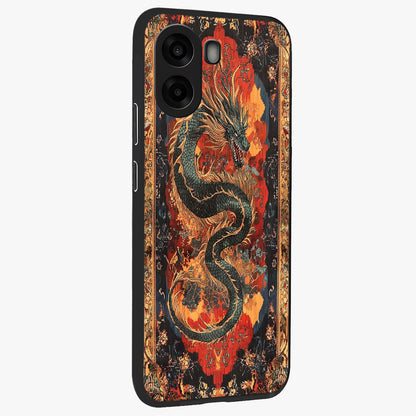 Inferno Dragon Soul Glass Case upright view showcasing intense dragon artwork with fantasy fire theme.