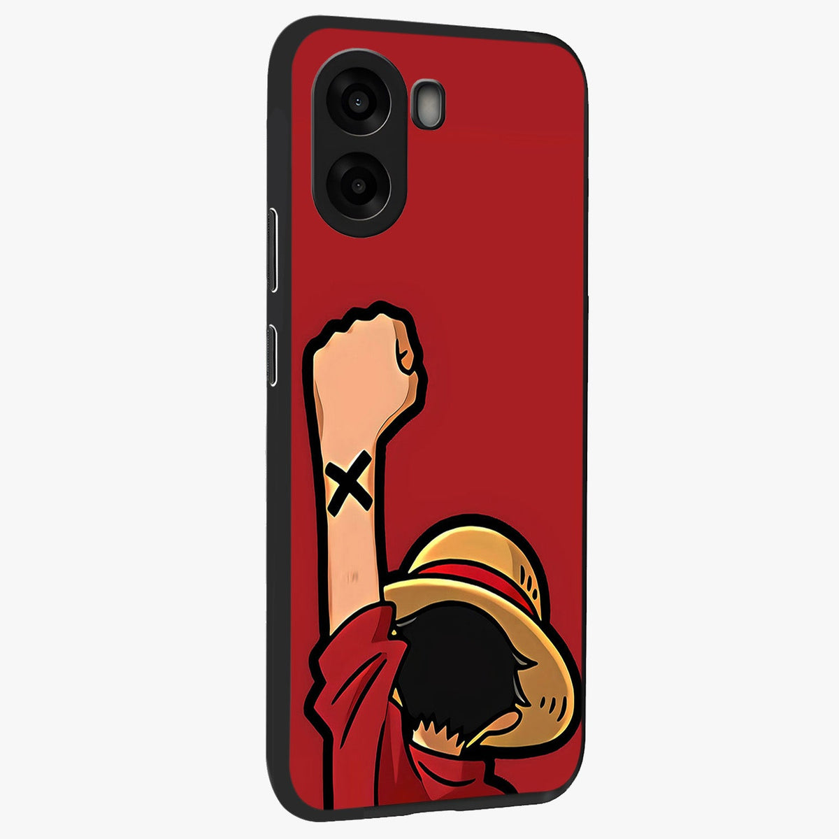Luffy X Spirit Glass Case upright view showcasing striking anime artwork with adventurous character theme.