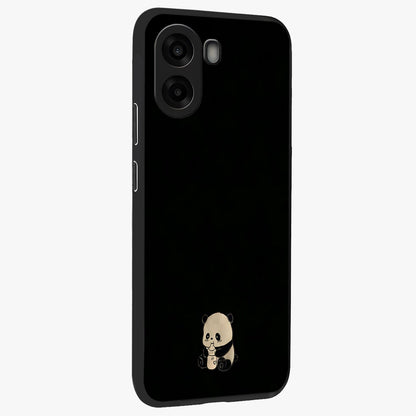Midnight Panda Love Glass Case upright view showcasing charming panda artwork with playful romantic theme.