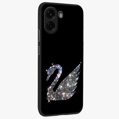 Starlit Swan Grace Glass Case upright view showcasing beautiful swan artwork with peaceful night themed design.