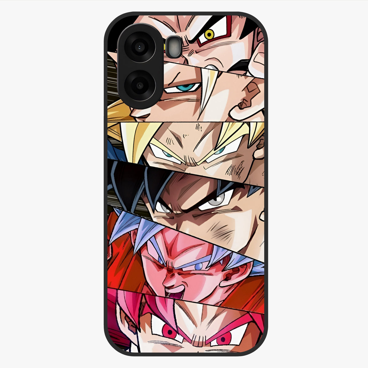 Anime Character Glass Case showing flat back view with vibrant anime artwork and glossy glass finish.