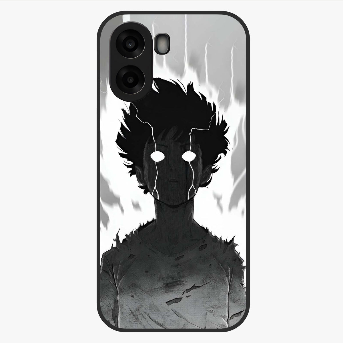 Awakened Inner Rage Glass Case showing flat back view with intense artistic artwork and glossy glass finish.