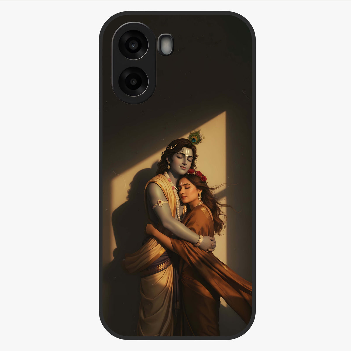 Divine Eternal Love Glass Case showing flat back view with spiritual love themed artwork and glossy glass finish.