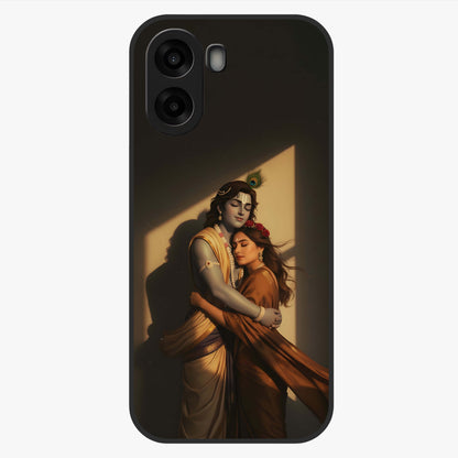 Divine Eternal Love Glass Case showing flat back view with spiritual love themed artwork and glossy glass finish.