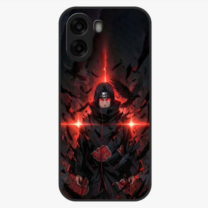 Focused Blade Discipline Glass Case showing flat back view with warrior sword themed artwork and glossy glass finish.