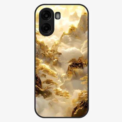 Gates Of Illumination Glass Case showing flat back view with mystical illuminated gate artwork and glossy glass finish.