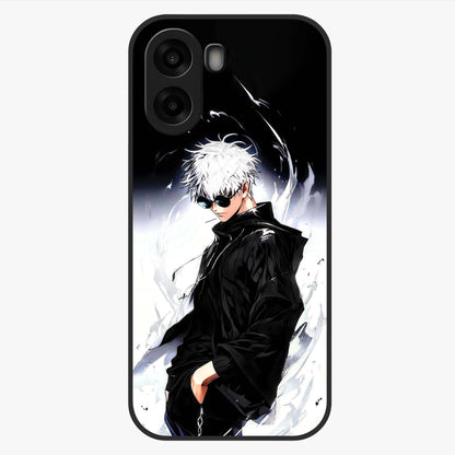 Limitless Shadow King Glass Case showing flat back view with powerful shadow warrior artwork and glossy glass finish.