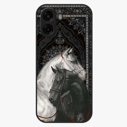 Majestic Ride Legacy Glass Case showing flat back view with powerful automotive inspired artwork and glossy glass finish.